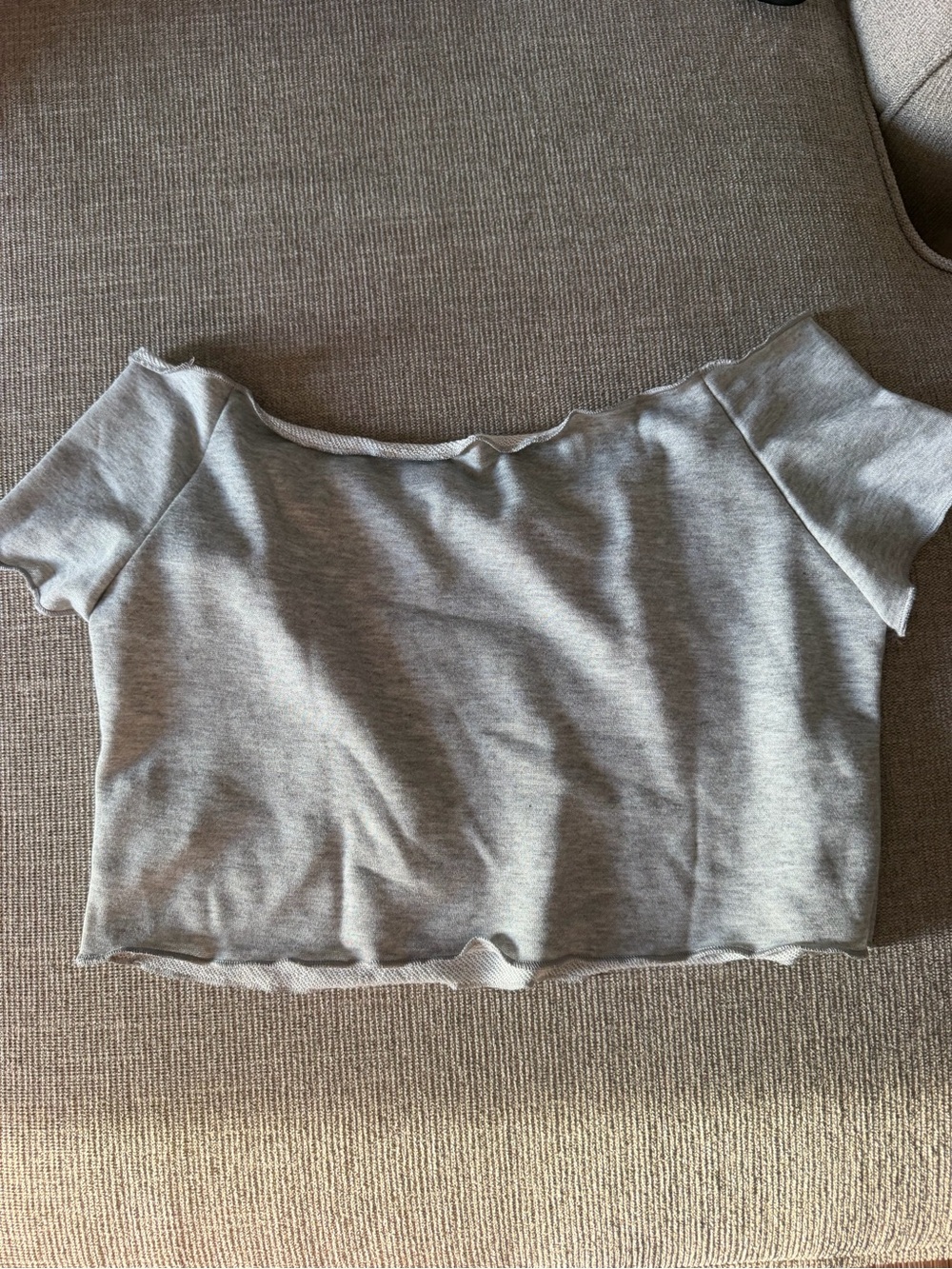Gray Crop Top with Red '16' Graphic - Picture 2 of 2